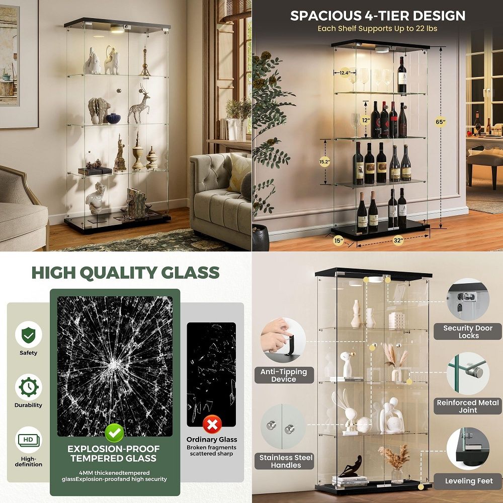 Lighting & Home Decor Studio Photos - Vitrine avec éclairage LED et serrure,