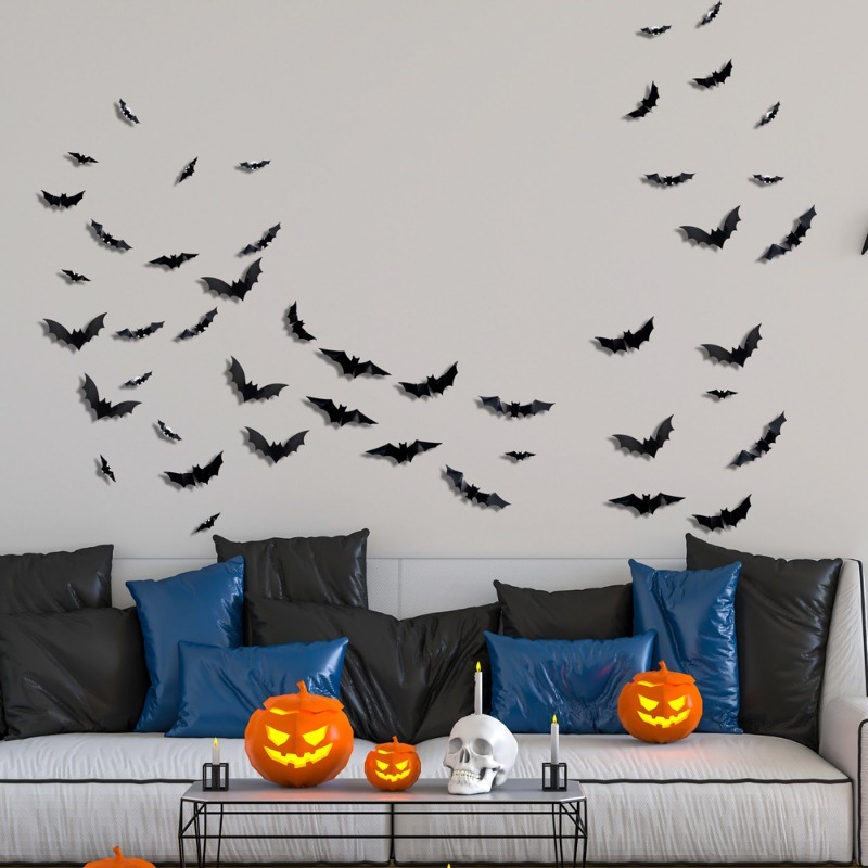 Garage Lighting Decor - Autocollants muraux scintillants Halloween, lumières LED