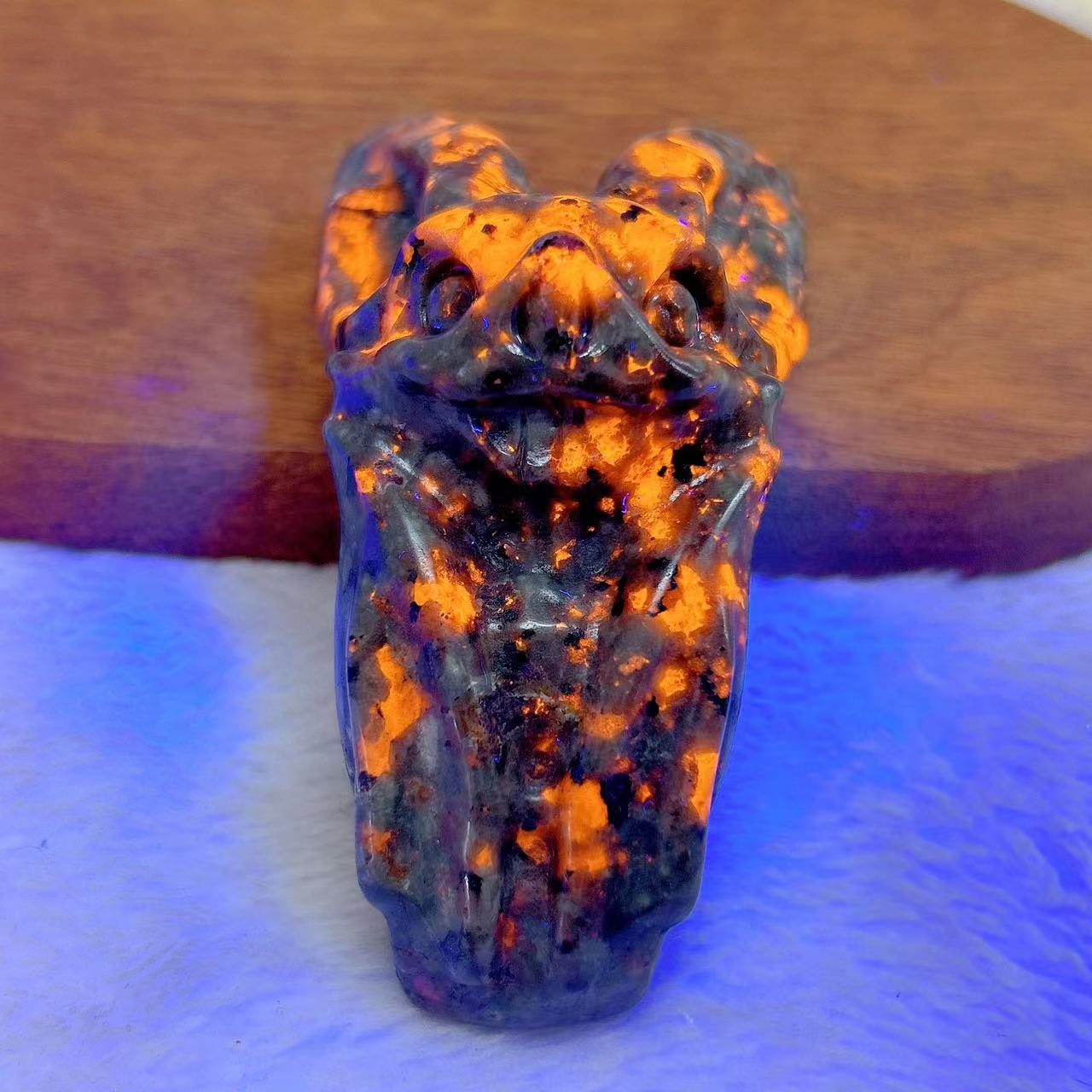 Lighting Effect Home Decor - Cristal naturel Yooperlite chauve-souris sculpture effet