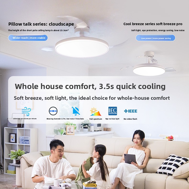 Decor Lighting Ceiling Fans - Ventilateur de plafond simple avec éclairage,