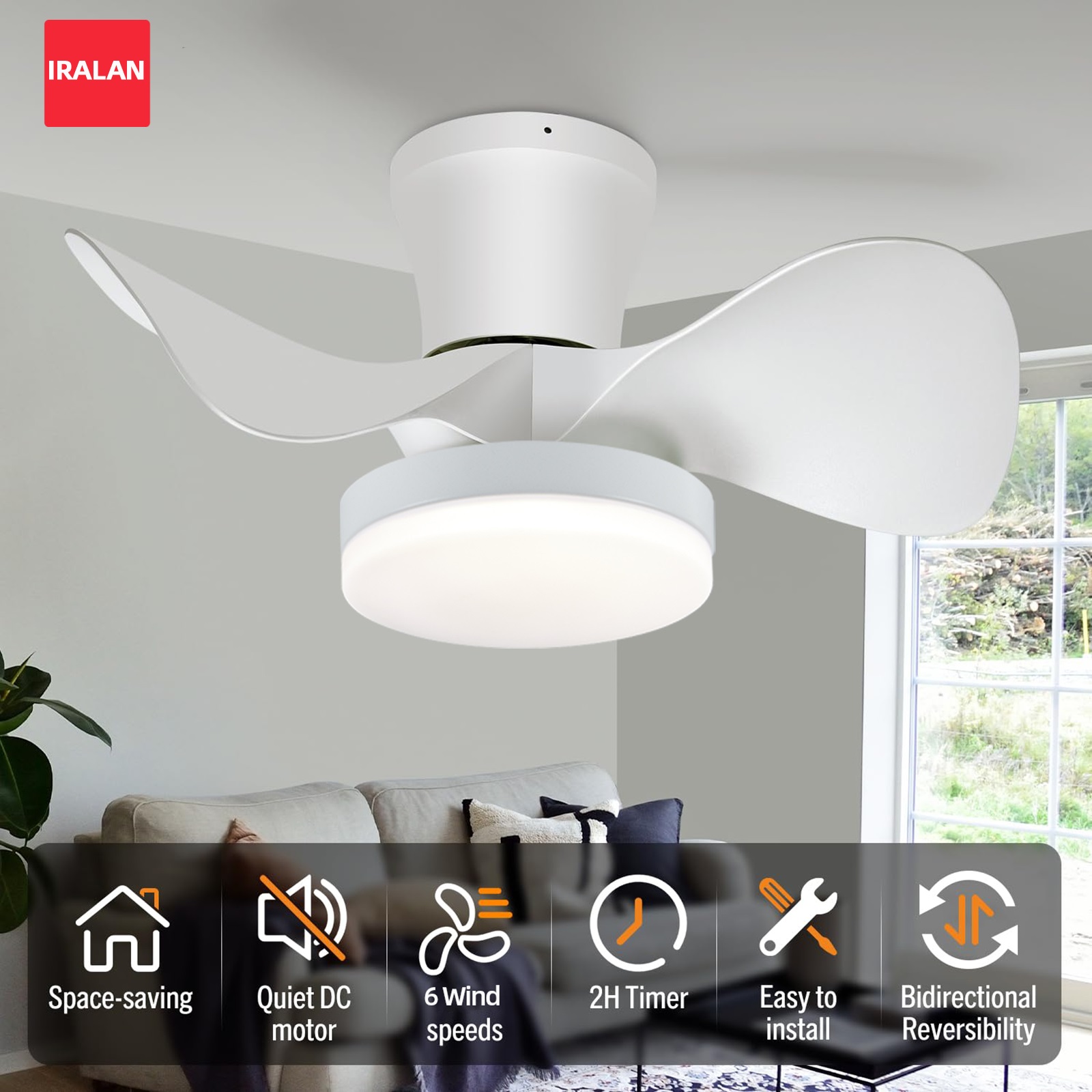 Decor Lighting Ceiling Fans - Ventilateur de plafond moderne de 22