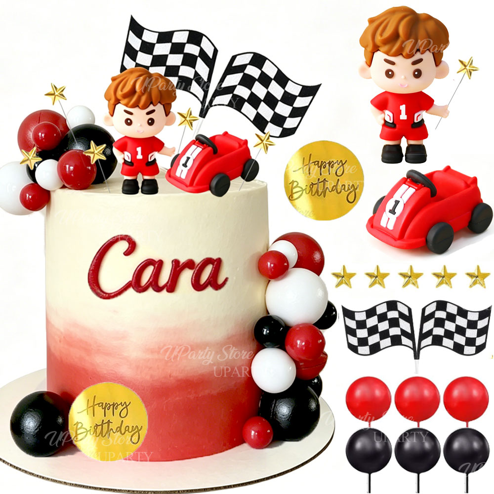 Lighting Mcqueen Birthday Decor - Décorations de gâteau Voiture de Course