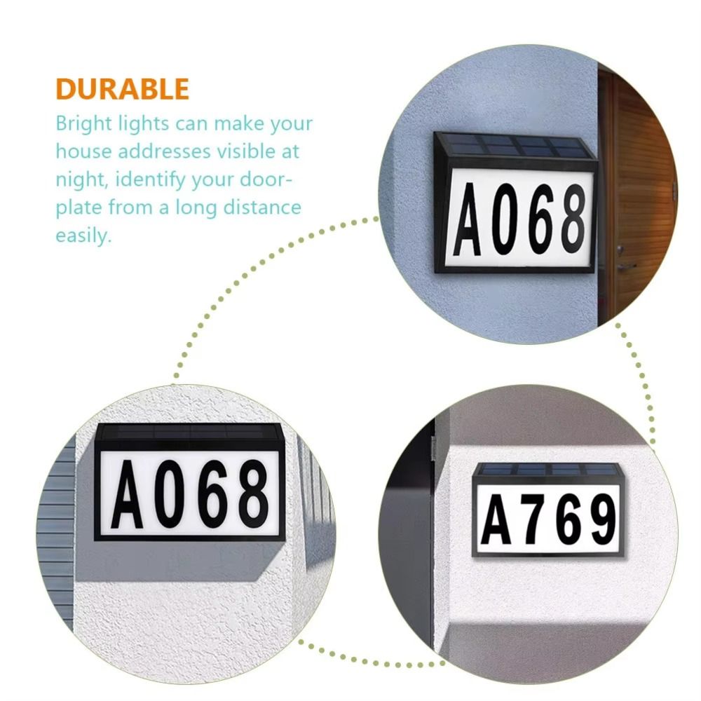 Decor Lighting Address - Plaque d'adresse LED solaire étanche avec