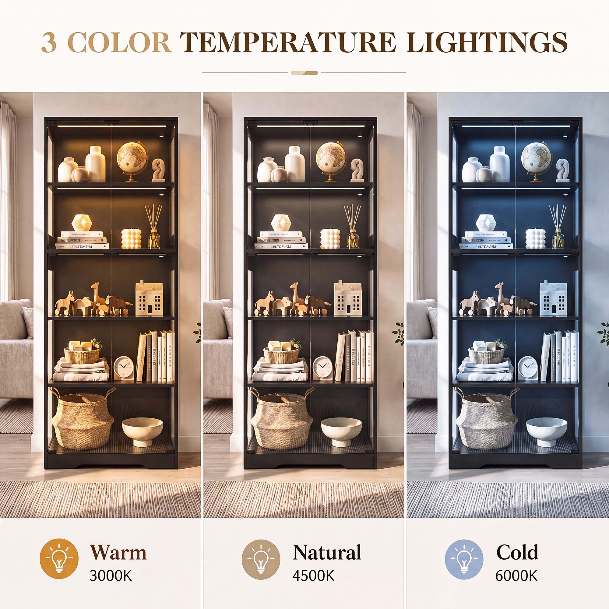 TCGBKAF Vitrine à 5 niveaux av - Lighting Decor For Room avis et prix