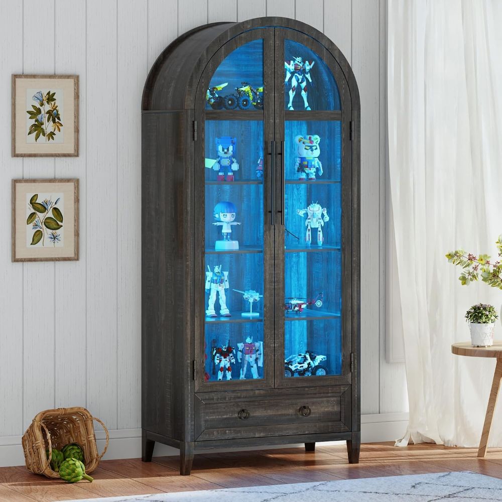 Vitrine en verre cintrée 73 av - Lighting & Home Decor Studio Photos avis et prix