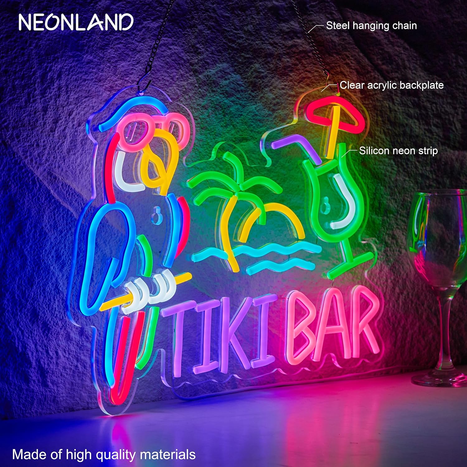 Enseigne néon LED USB Tiki Bar - Lighting Tree Decor avis et prix