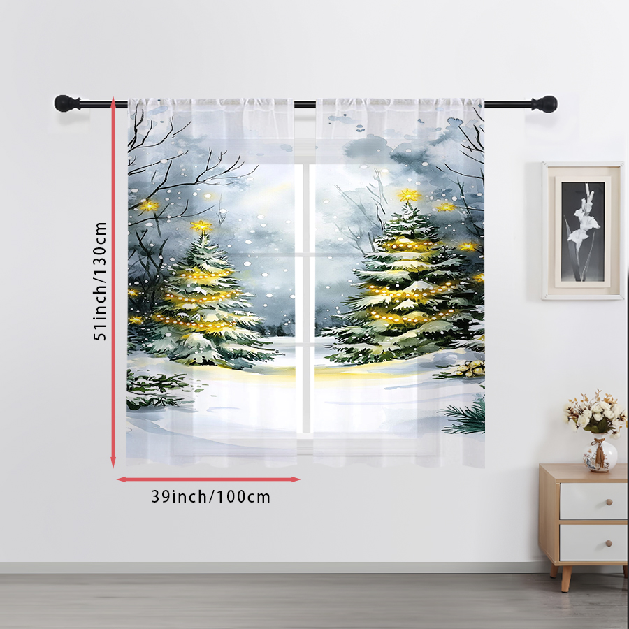 2 rideaux transparents à impri - Lighting Tree Decor avis et prix