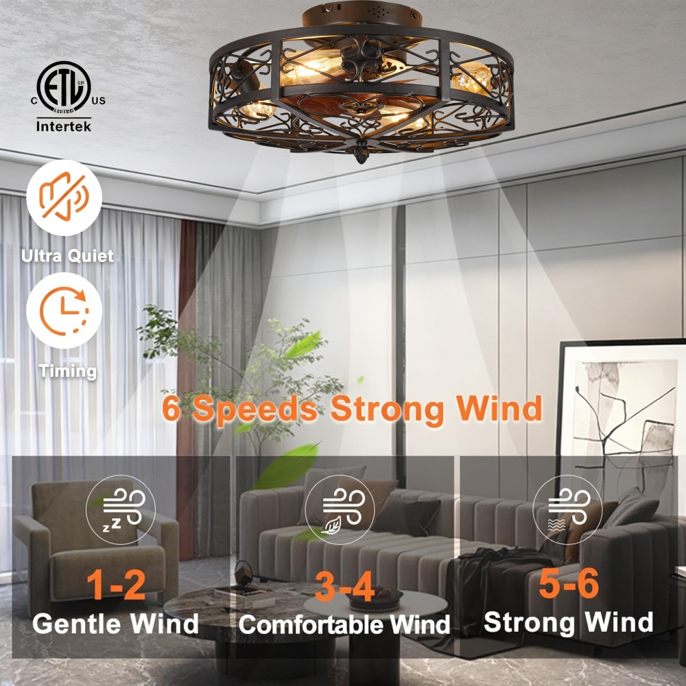 Ventilateur de plafond en cage - Decor Lighting Ceiling Fans avis et prix