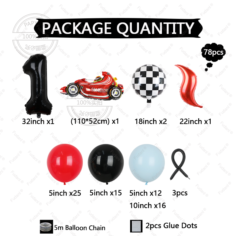 Lot de 78 ballons sur le thème - Lighting Mcqueen Birthday Decor avis et prix