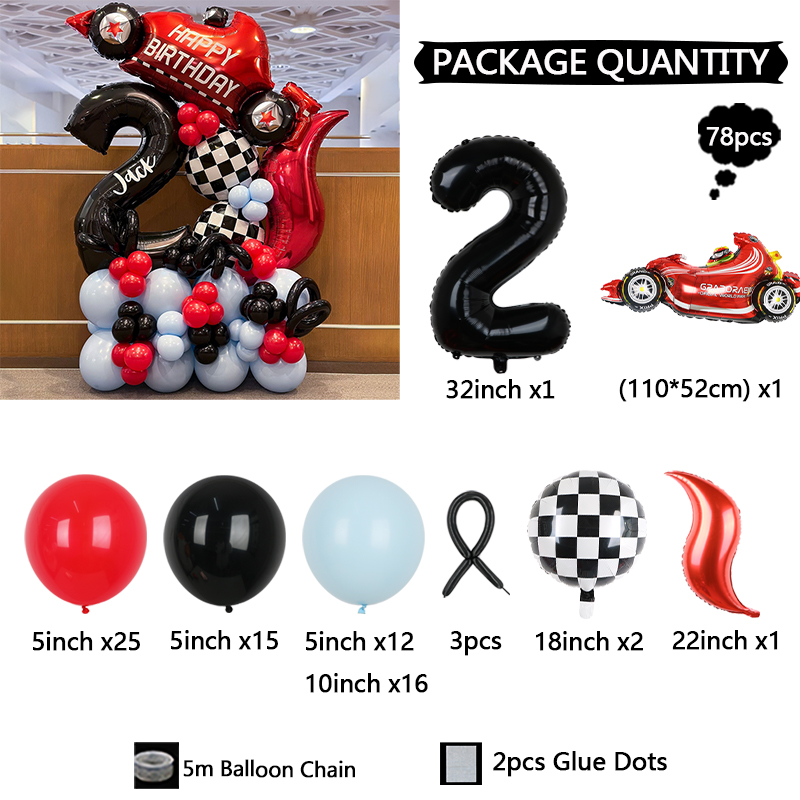 Lot de 78 ballons sur le thème - Lighting Mcqueen Birthday Decor avis et prix